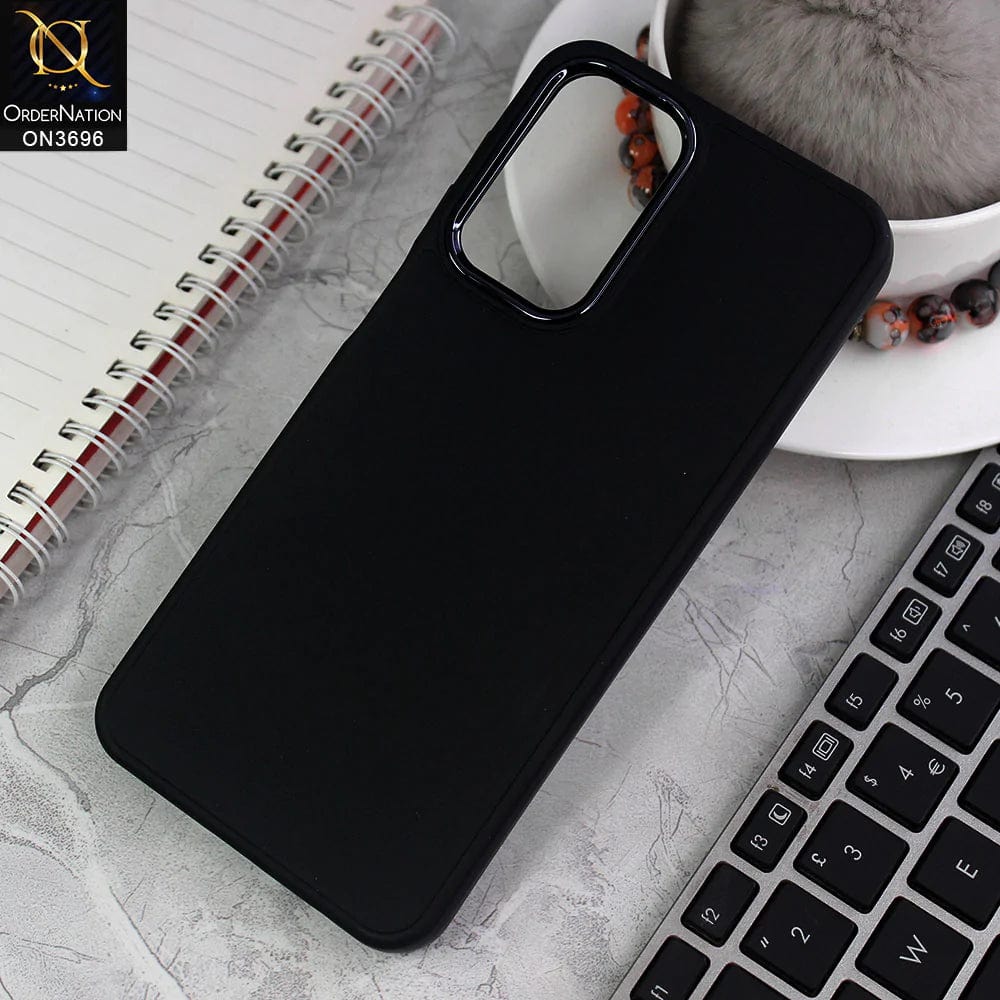 Samsung Galaxy A23 Cover - Black - New Electroplating Camera Ring Colored Soft Silicon Borders Protective Back Case