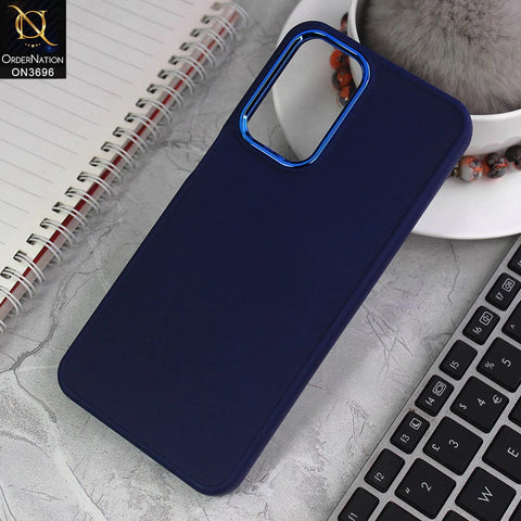 Samsung Galaxy A23 Cover - Blue - New Electroplating Camera Ring Colored Soft Silicon Borders Protective Back Case