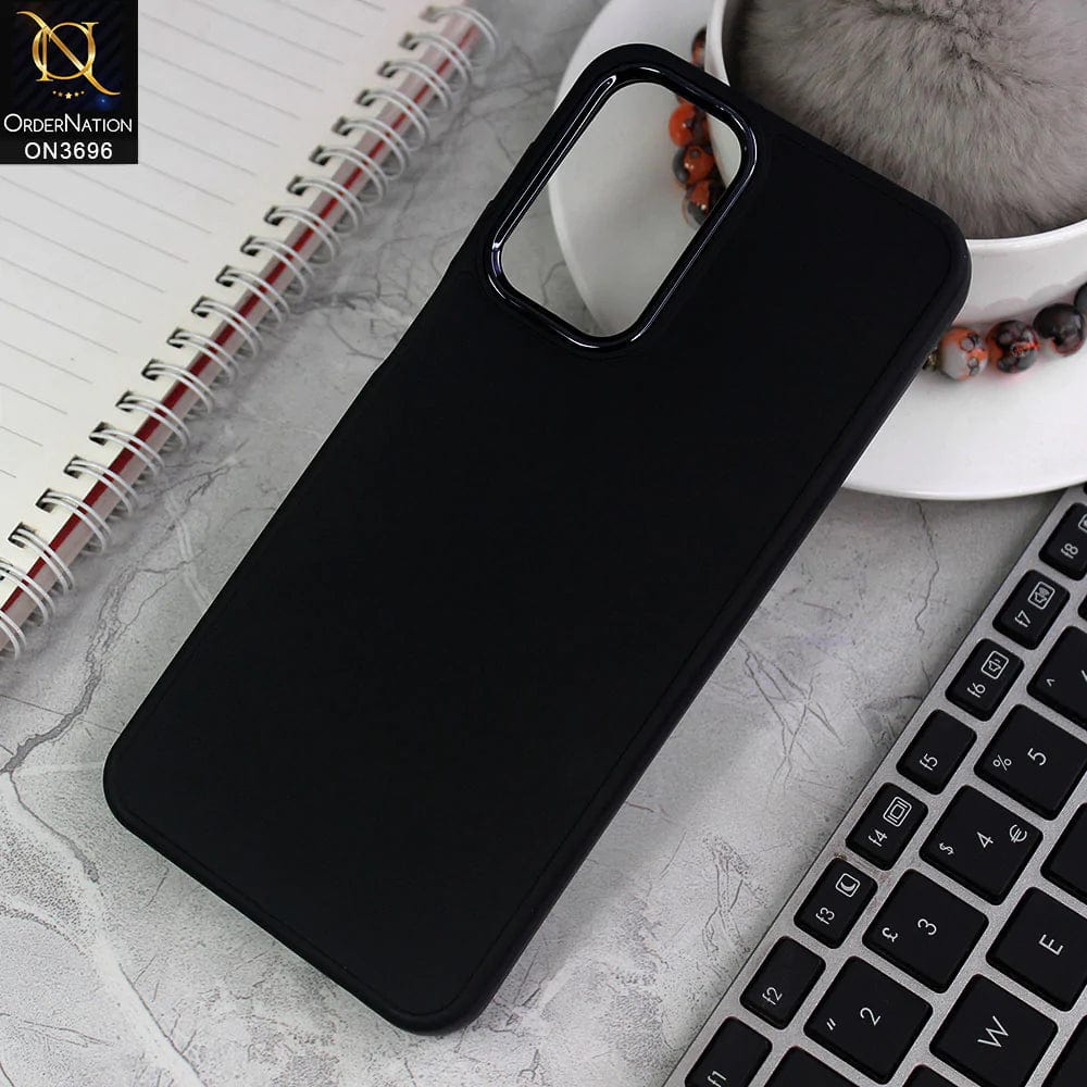 Samsung Galaxy A52 Cover - Black - New Electroplating Camera Ring Colored Soft Silicon Borders Protective Back Case