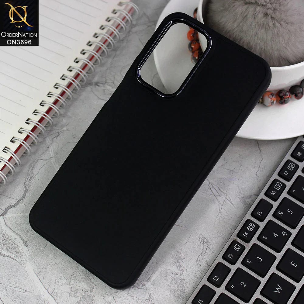 Samsung Galaxy A52s 5G Cover - Black - New Electroplating Camera Ring Colored Soft Silicon Borders Protective Back Case
