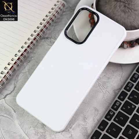 Samsung Galaxy A52s 5G Cover - White - New Electroplating Camera Ring Colored Soft Silicon Borders Protective Back Case