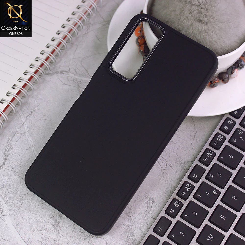 Vivo Y20i Cover - Black - New Electroplating Camera Ring Colored Soft Silicon Borders Protective Back Case