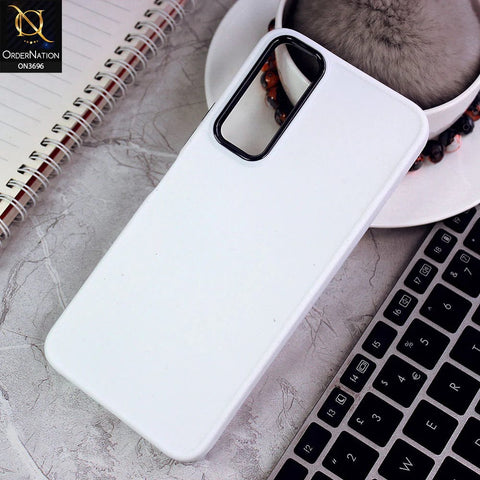 Vivo Y11s Cover - White - New Electroplating Camera Ring Colored Soft Silicon Borders Protective Back Case