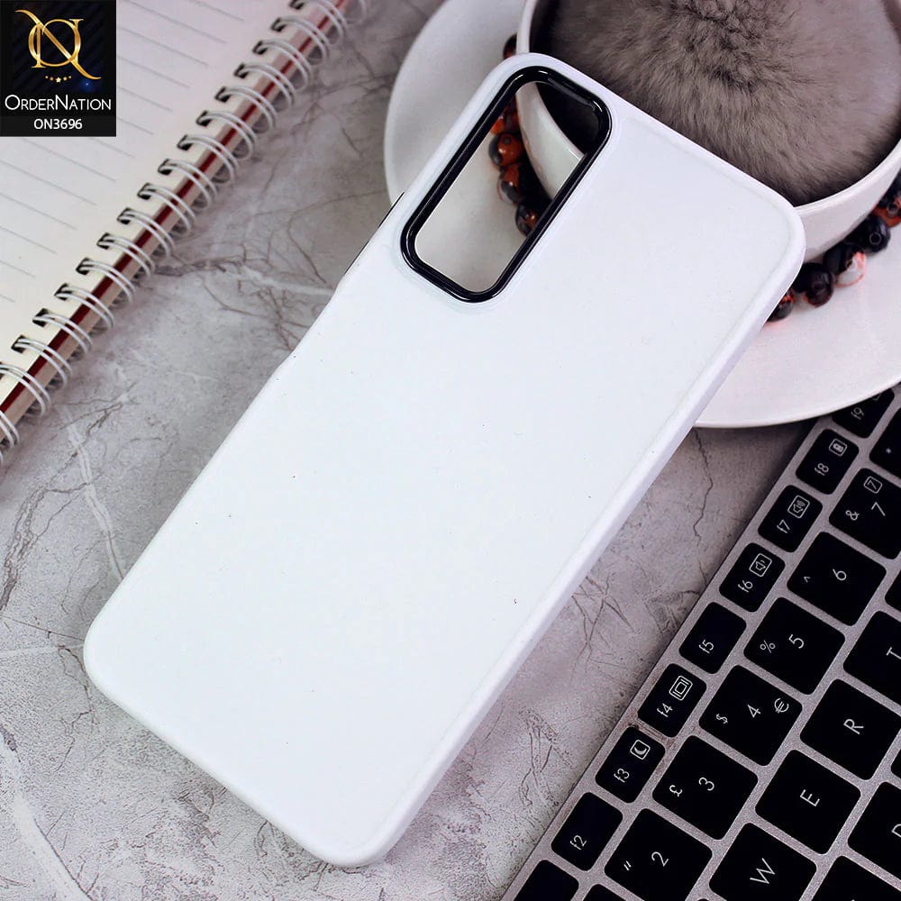 Vivo Y12s Cover - White - New Electroplating Camera Ring Colored Soft Silicon Borders Protective Back Case