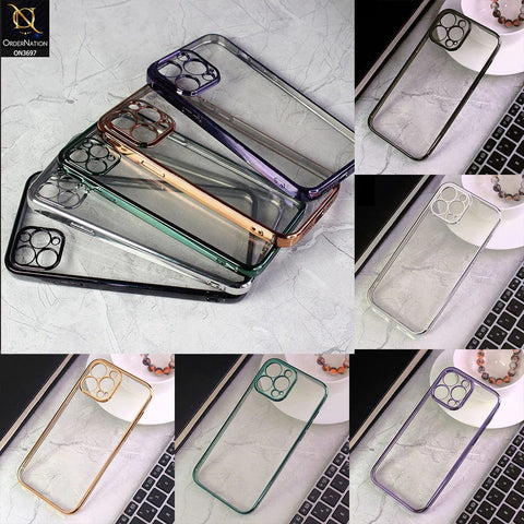 iPhone SE 2022 Cover - Silver - Luxury Look Colour Borders Semi -Transparent Soft Silicone Case With Camera Protection