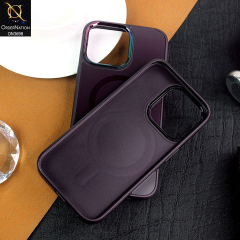 iPhone 11 Cover - Deep Purple  - New AG-MagSafe Case With Gradient Shaded camera Ring Soft Borders Protective case (MagSafe Notification Enabled)