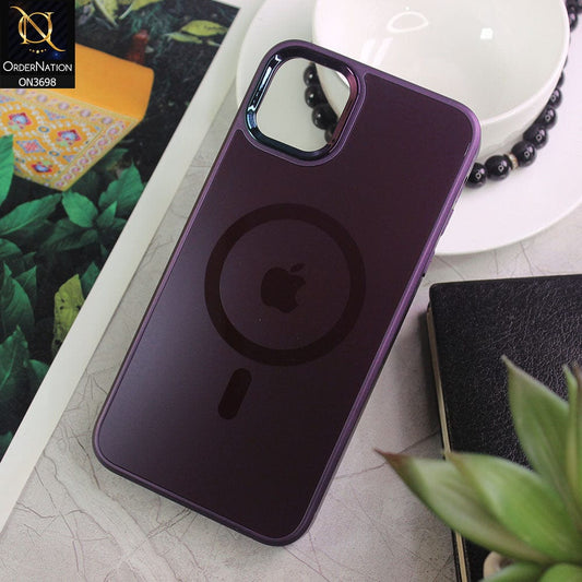 iPhone 11 Cover - Deep Purple  - New AG-MagSafe Case With Gradient Shaded camera Ring Soft Borders Protective case (MagSafe Notification Enabled)