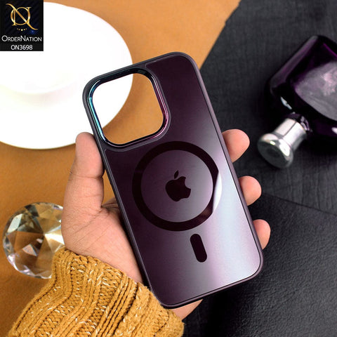 iPhone 11 Cover - Deep Purple  - New AG-MagSafe Case With Gradient Shaded camera Ring Soft Borders Protective case (MagSafe Notification Enabled)