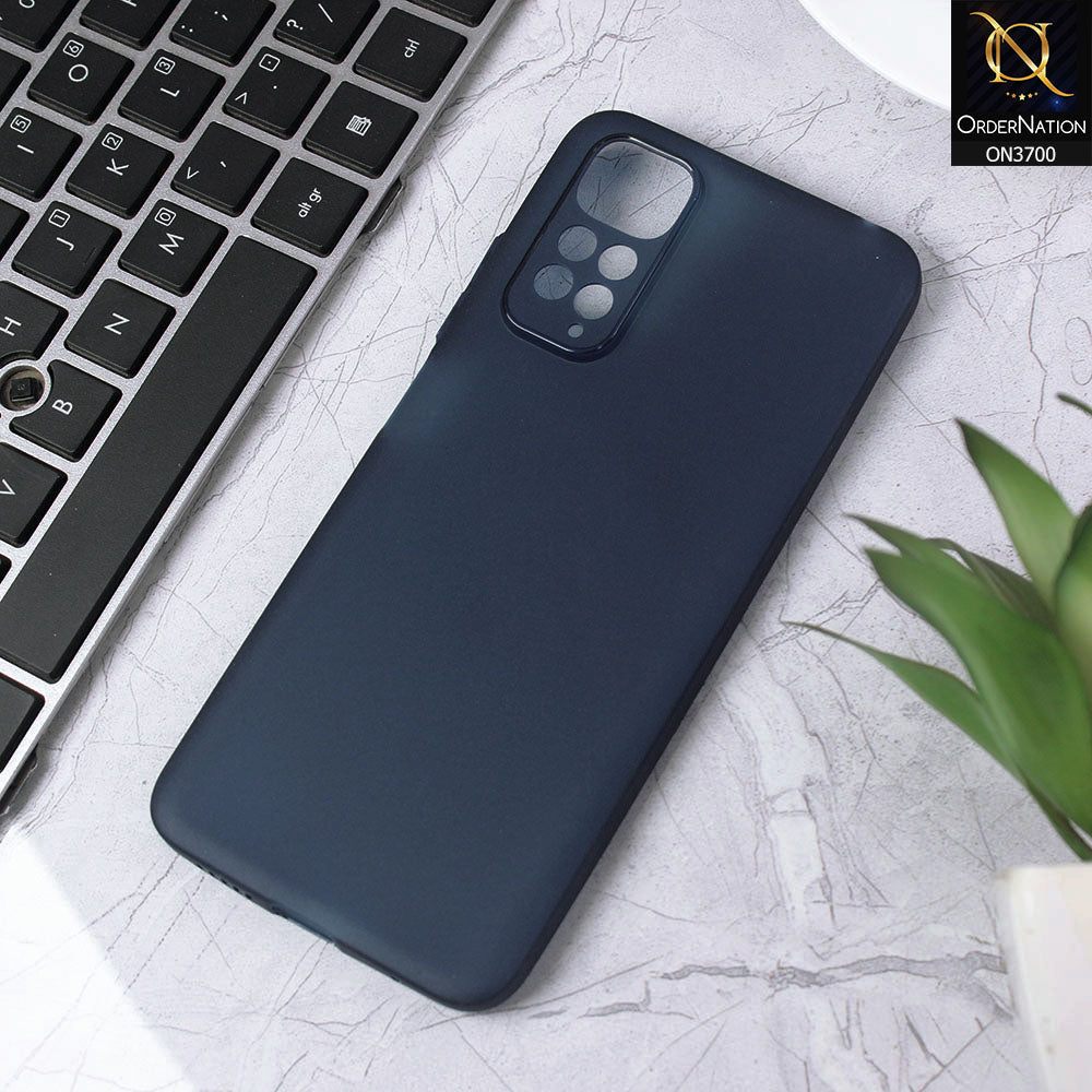 Xiaomi Redmi Note 11 Cover - Blue - New Ultra Thin Paper Shell Round Borders Soft Case