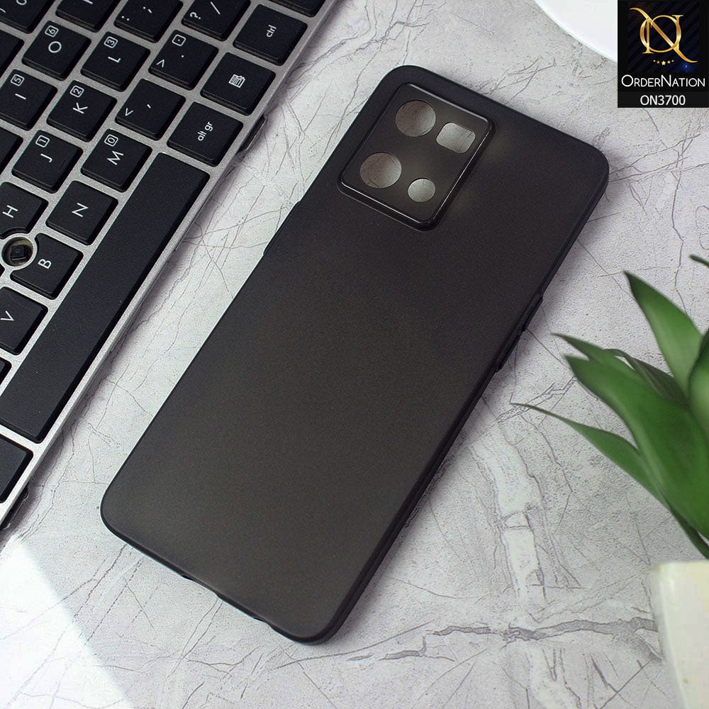 Oppo Reno 7 4G Cover - Black - New Ultra Thin Paper Shell Round Borders Soft Case