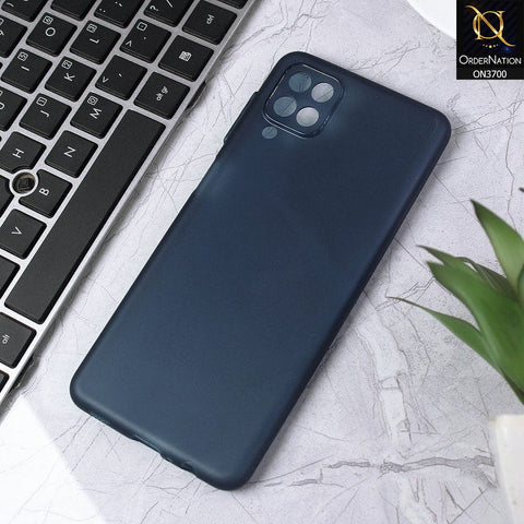 Samsung Galaxy A12 Cover - Blue - New Ultra Thin Paper Shell Round Borders Soft Case