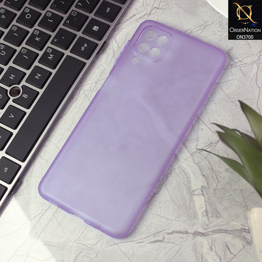 Samsung Galaxy A12 Cover - Purple - New Ultra Thin Paper Shell Round Borders Soft Case