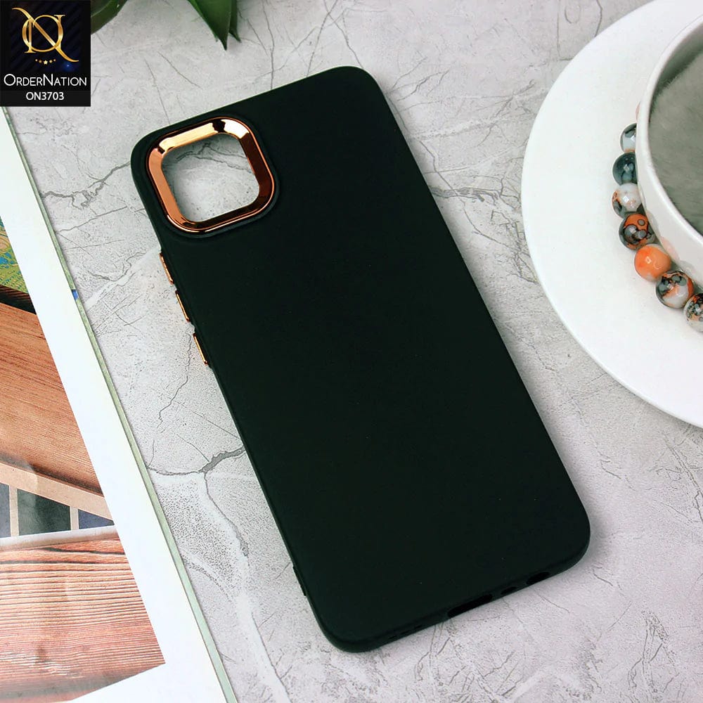 Oppo A16K Cover - Black - Electroplated Camera Border Soft Silicon Case