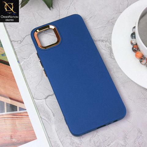 Oppo A16e Cover - Dark Blue - Electroplated Camera Border Soft Silicon Case