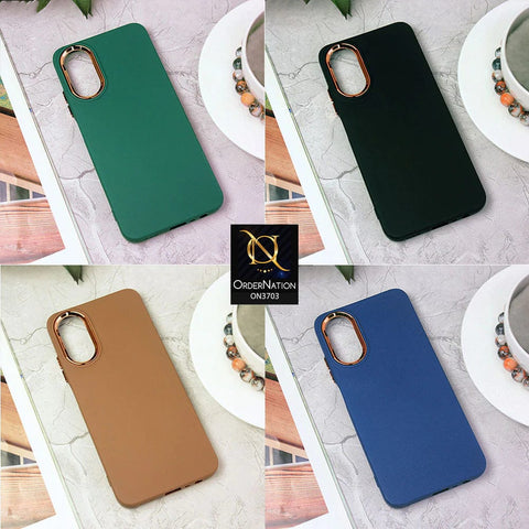 Samsung Galaxy A50 Cover - Dark Green - Electroplated Camera Border Soft Silicon Case