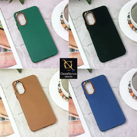 Oppo Reno 7 Lite Cover - Dark Green - Electroplated Camera Border Soft Silicon Case