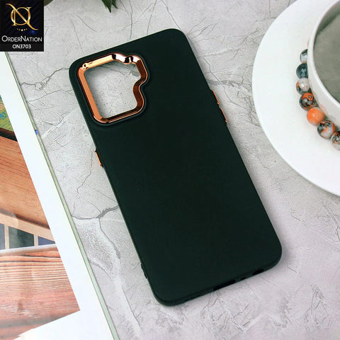 Oppo F19 Pro Cover - Black - Electroplated Camera Border Soft Silicon Case
