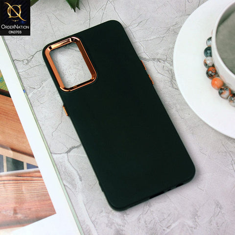 Oppo Reno 7 4G Cover - Black - Electroplated Camera Border Soft Silicon Case