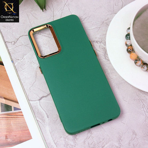Oppo Reno 7 Lite Cover - Dark Green - Electroplated Camera Border Soft Silicon Case