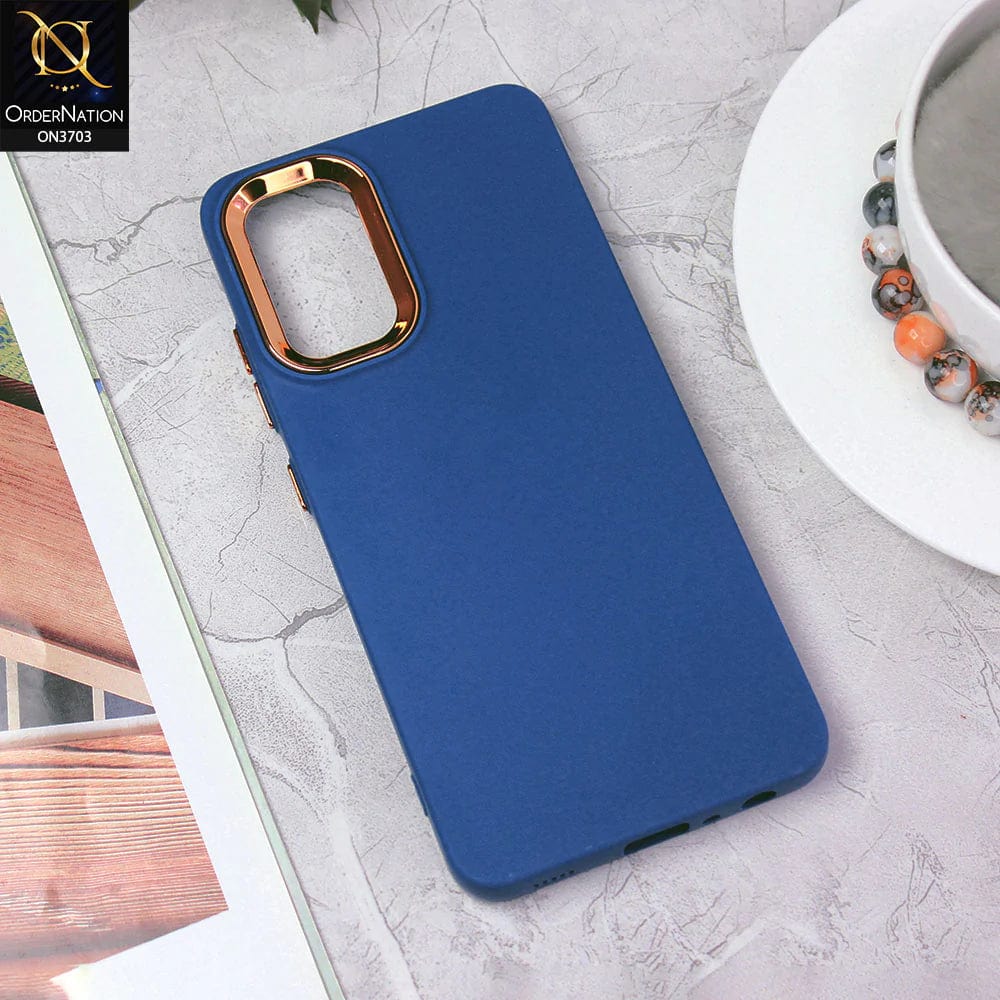 Samsung Galaxy A32 Cover - Dark Blue - Electroplated Camera Border Soft Silicon Case