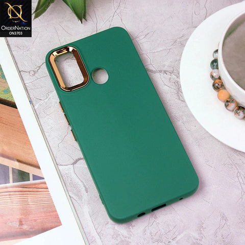 Tecno Spark 7T Cover - Dark Green - Electroplated Camera Border Soft Silicon Case