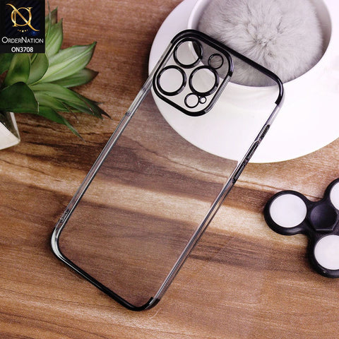 iPhone 14 Pro Max Cover - Black - Keephone Beauty Series Transparent Soft Silicone Camera Protection Case