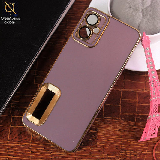 Tecno Camon 19 Neo Cover - Mauve - All New Electroplating Borders With Logo Hole Camera Protection Soft Silicon Case