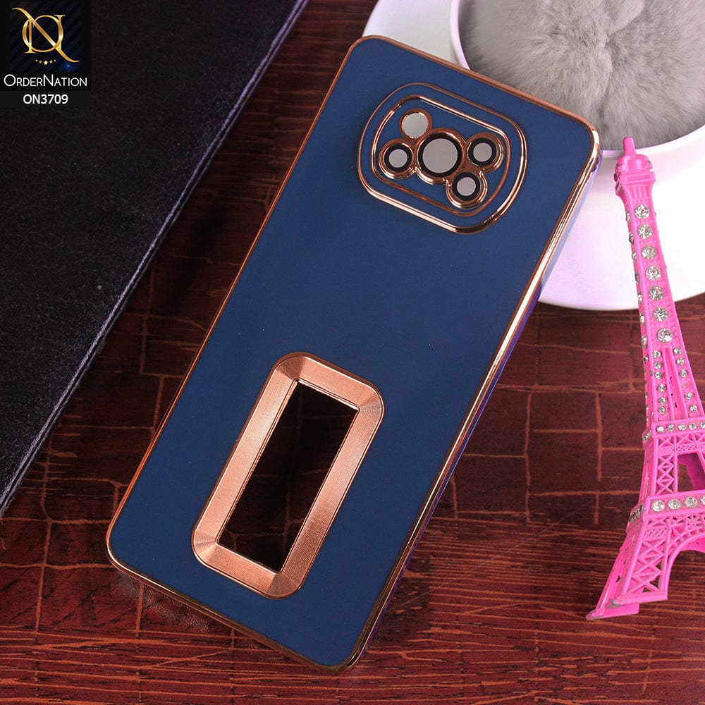 Xiaomi Poco X3 Pro Cover - Blue - All New Electroplating Borders With Logo Hole Camera Protection Soft Silicon Case