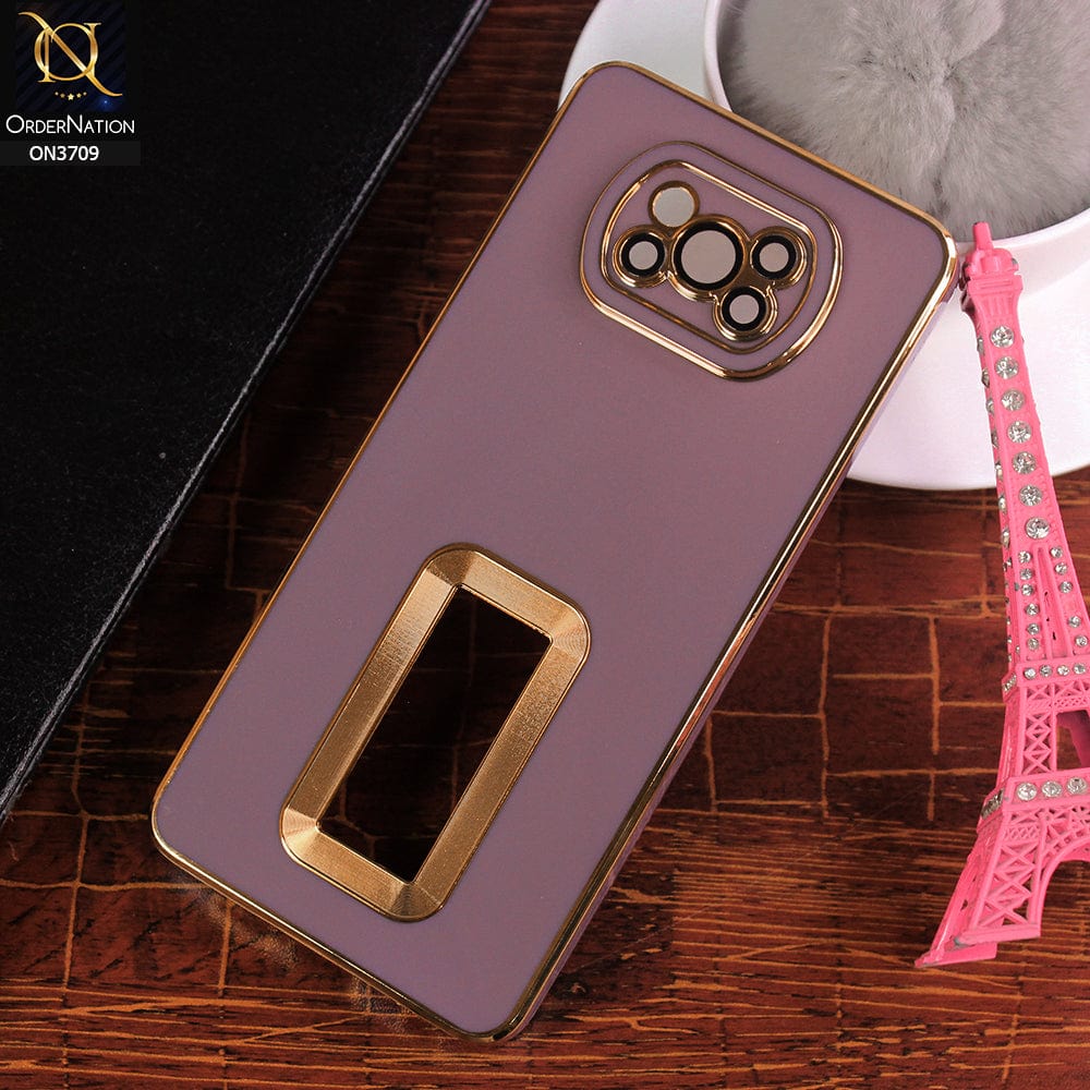 Xiaomi Poco X3  Cover - Mauve - All New Electroplating Borders With Logo Hole Camera Protection Soft Silicon Case