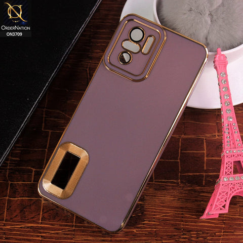 Xiaomi Redmi Note 10S Cover - Mauve - All New Electroplating Borders With Logo Hole Camera Protection Soft Silicon Case