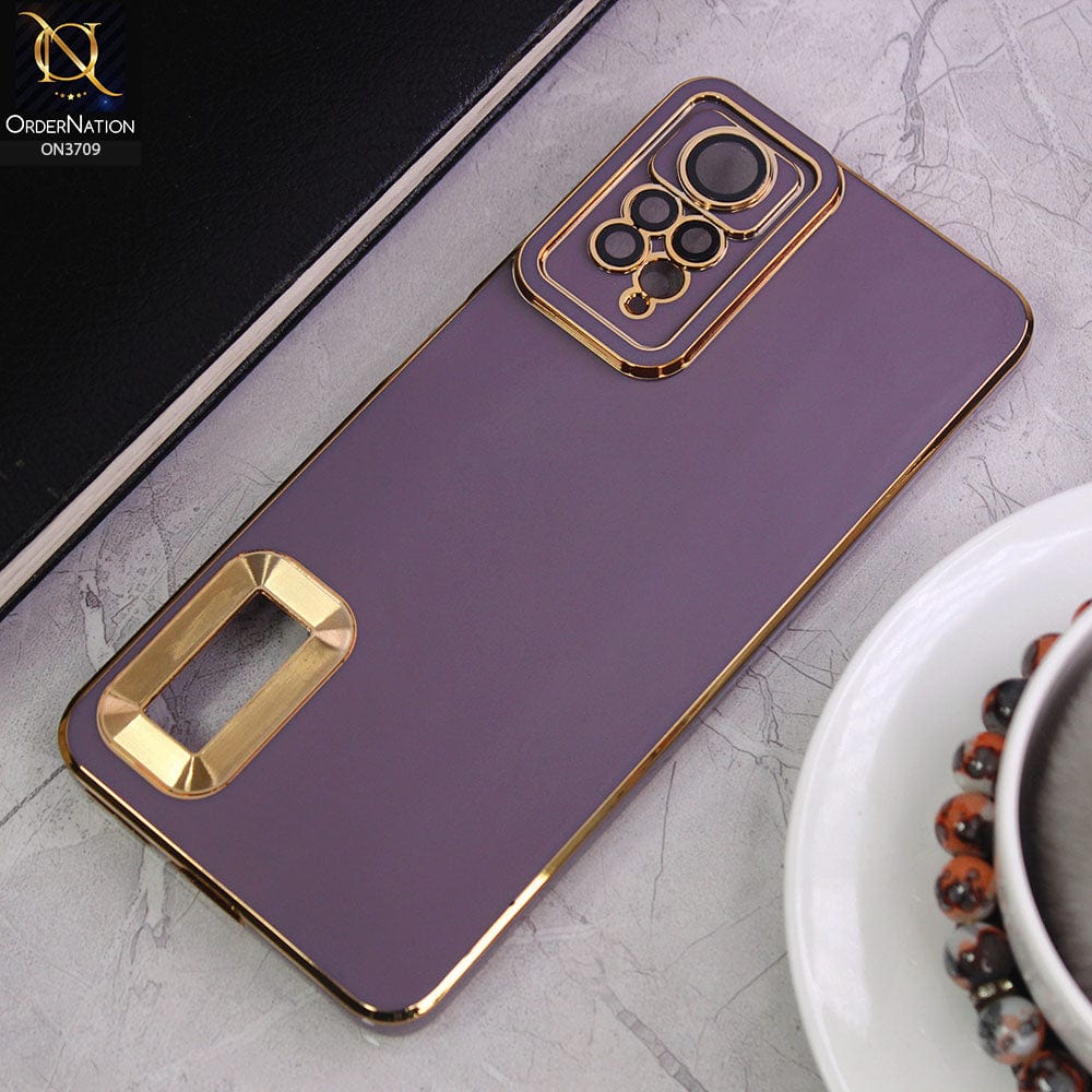 Xiaomi Redmi Note 11 Pro Cover -Purple - All New Electroplating Borders With Logo Hole Camera Protection Soft Silicon Case