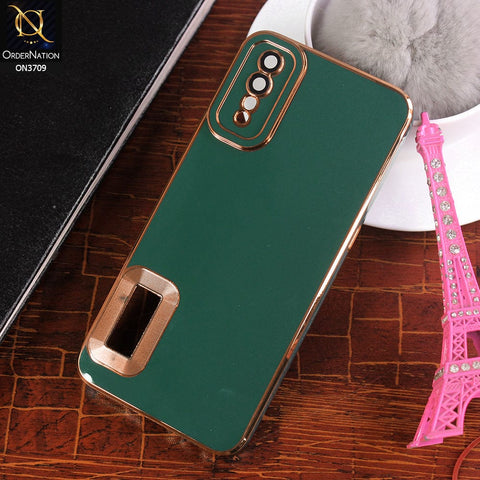 Vivo S1 Cover - Green - All New Electroplating Borders With Logo Hole Camera Protection Soft Silicon Case