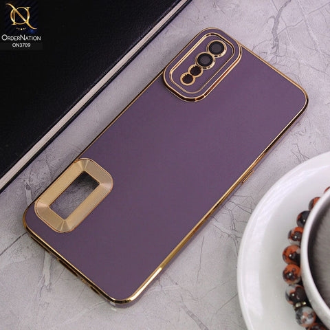 Vivo S1 Cover -Purple - All New Electroplating Borders With Logo Hole Camera Protection Soft Silicon Case