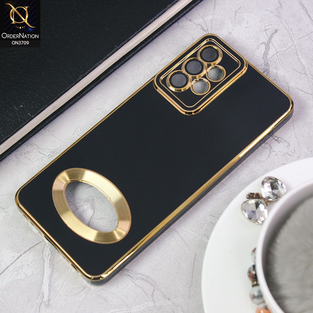 Samsung Galaxy A32 Cover - Black - All New Electroplating Borders With Logo Hole Camera Protection Soft Silicon Case