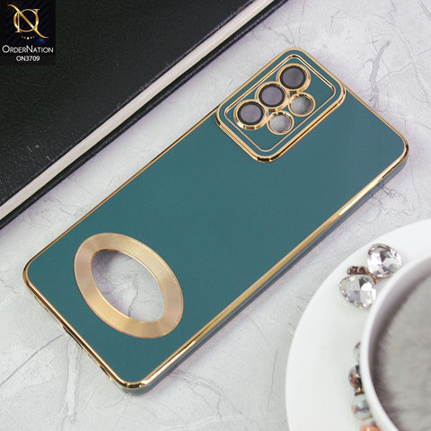 Samsung Galaxy A32 Cover - Green - All New Electroplating Borders With Logo Hole Camera Protection Soft Silicon Case