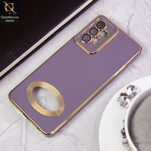 Samsung Galaxy A32 Cover -Purple - All New Electroplating Borders With Logo Hole Camera Protection Soft Silicon Case