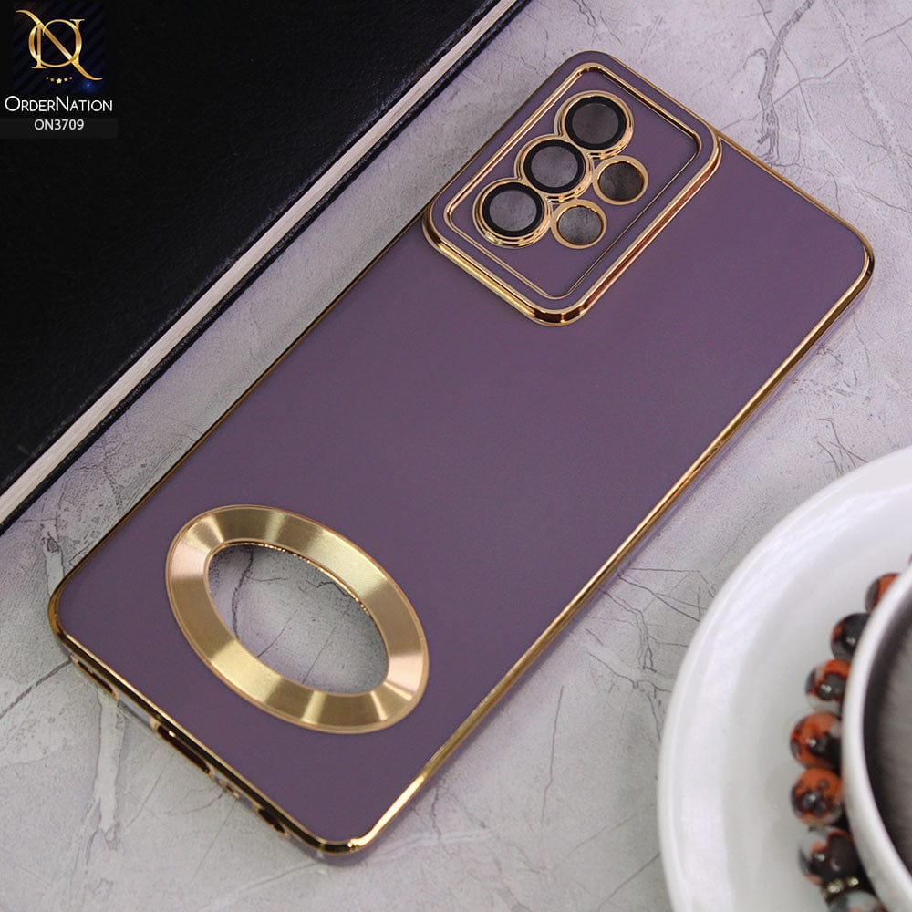 Samsung Galaxy A52s 5G Cover -Purple - All New Electroplating Borders With Logo Hole Camera Protection Soft Silicon Case