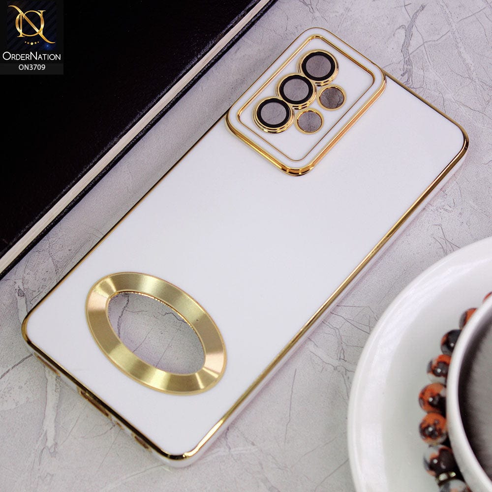 Samsung Galaxy A52s 5G Cover -White - All New Electroplating Borders With Logo Hole Camera Protection Soft Silicon Case