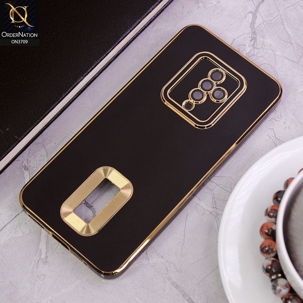 Vivo Y51 (2020 September) Cover - Black - All New Electroplating Borders With Logo Hole Camera Protection Soft Silicon Case