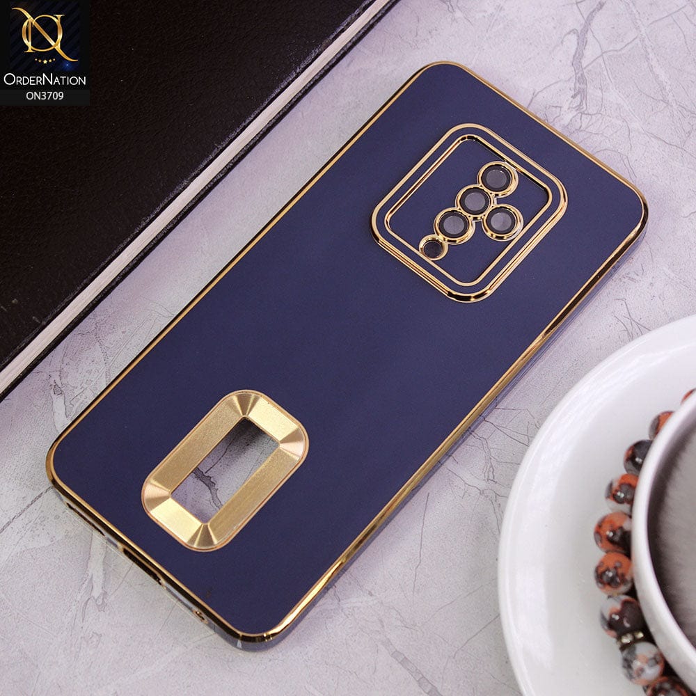Vivo S1 Pro Cover -Blue - All New Electroplating Borders With Logo Hole Camera Protection Soft Silicon Case