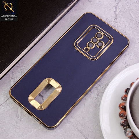 Vivo S1 Pro Cover -Blue - All New Electroplating Borders With Logo Hole Camera Protection Soft Silicon Case