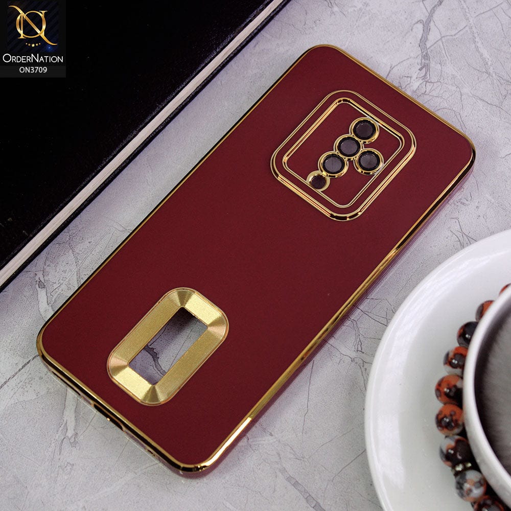Vivo S1 Pro Cover -Maroon - All New Electroplating Borders With Logo Hole Camera Protection Soft Silicon Case