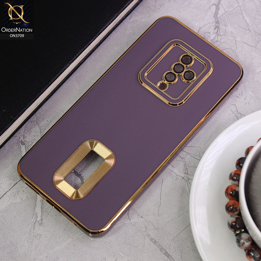 Vivo S1 Pro Cover -Purple - All New Electroplating Borders With Logo Hole Camera Protection Soft Silicon Case