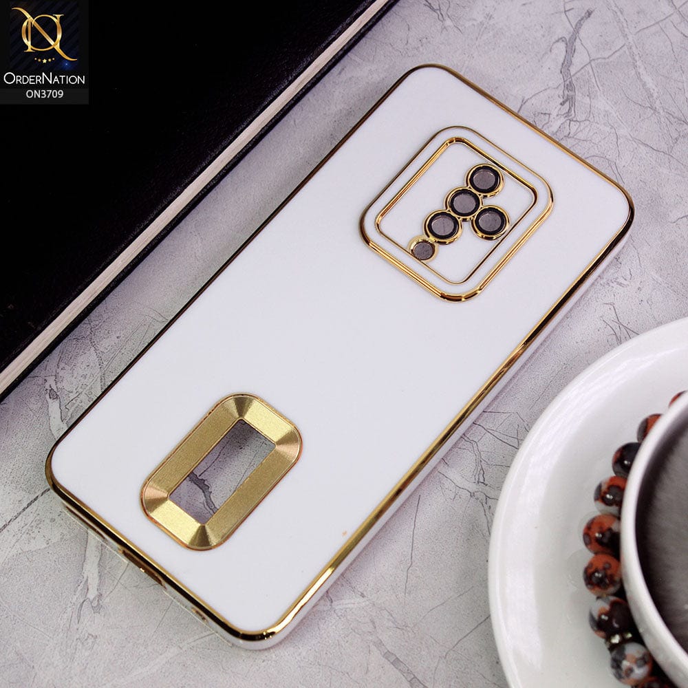 Vivo Y51 (2020 September) Cover -White - All New Electroplating Borders With Logo Hole Camera Protection Soft Silicon Case