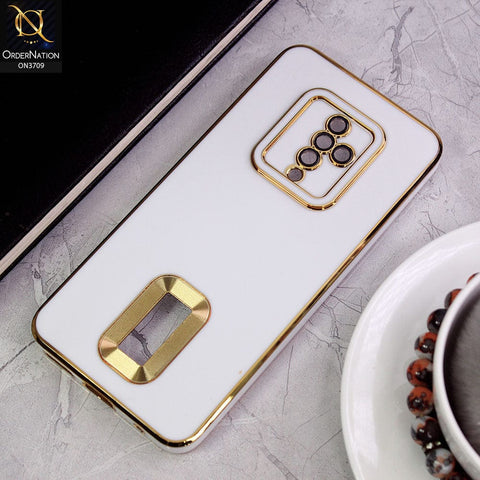 Vivo S1 Pro Cover -White - All New Electroplating Borders With Logo Hole Camera Protection Soft Silicon Case