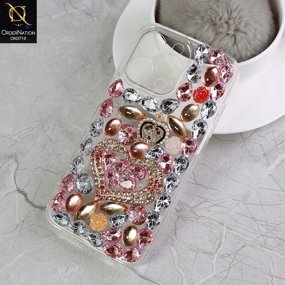 iPhone 13 Pro Max Cover  - Luxury 3D Purse Gems Rhime Stone Bling Soft Silicon Case