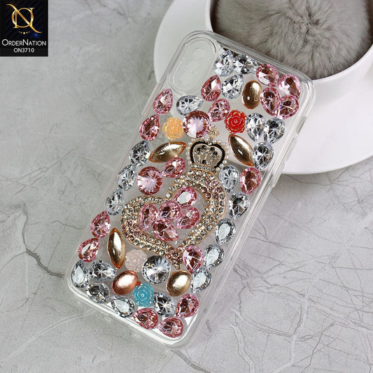 iPhone XS / X Cover  - Luxury 3D Purse Gems Rhime Stone Bling Soft Silicon Case