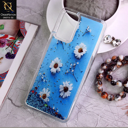 Oppo Reno 6 Cover - Design 2 - Flower  Series Design Soft Silicone Bling Sparkle Moving  Liquid Glitter Case