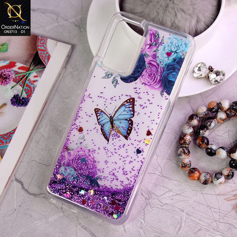 Vivo V21e Cover - Design 1 - Flower  Series Design Soft Silicone Bling Sparkle Moving  Liquid Glitter Case