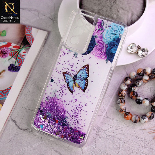 Vivo S10e Cover - Design 1 - Flower  Series Design Soft Silicone Bling Sparkle Moving  Liquid Glitter Case